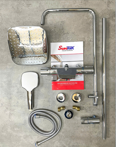 Sen Cây Tắm Đứng SC9010 Nóng Lạnh đồng thau mạ Crom