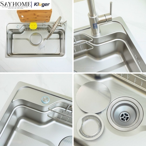 Chậu rửa chén bát 1 hố Nhật Kluger KF8248FS Plus - Hàng chính hãng