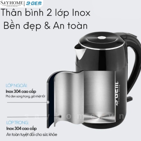 Ấm đun siêu tốc B-Gem BG-09A - Hàng chính hãng B-GEM