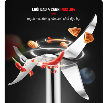 MÁY XAY SINH TỐ NAGAKAWA NAG0816 (450W) 3 CỐI - LƯỠI DAO, LỌC INOX 304 - HÀNG CHÍNH HÃNG