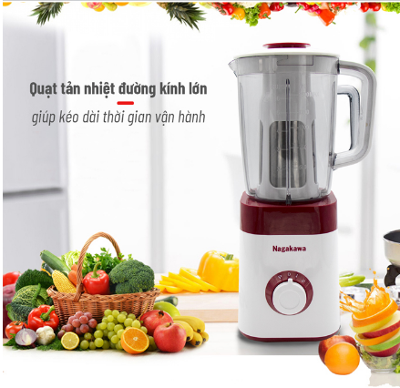 MÁY XAY SINH TỐ NAGAKAWA NAG0816 (450W) 3 CỐI - LƯỠI DAO, LỌC INOX 304 - HÀNG CHÍNH HÃNG