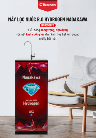 Máy lọc nước R.O Hydrogen 10 lõi Nagakawa NAG0508FB - Hàng Chính Hãng