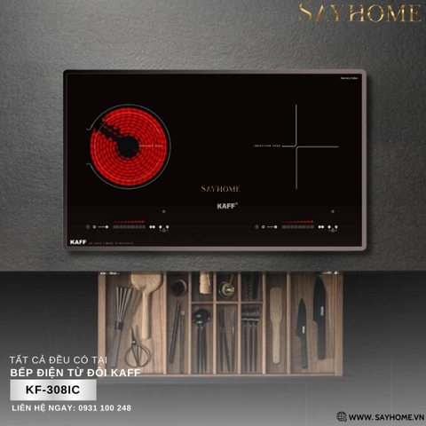 Bếp từ kết hợp hồng ngoại đôi KAFF KF-308IC tại thành phố Hồ Chí Minh