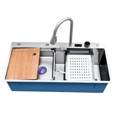 Bộ chậu rửa chén bát B-Gem BG-7546/8246/9046GET 2 phím, inox 304, 1 ngăn hiển thị nhiệt độ - Hàng chính hãng B-GEM