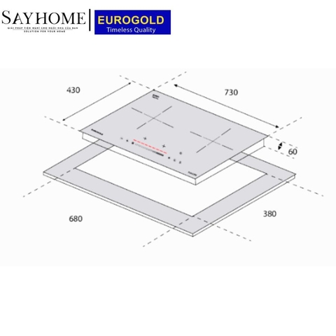 Bếp từ đôi EUROGOLD EUH2288 - Hàng chính hãng