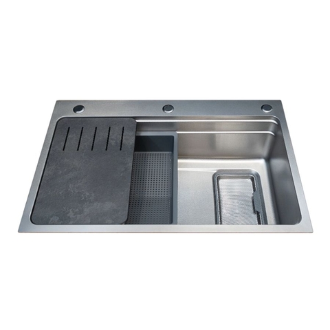 Chậu rửa chén bát 1 hố inox 304 MALLOCA SILVER MS7750SI - Chính hãng
