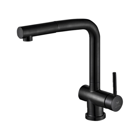 Vòi rửa chén inox MALLOCA K103BL dây rút đen mờ - Hàng chính hãng