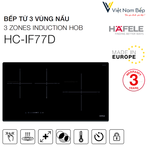 Bếp từ 3 vùng nấu HC-IF77D - Hàng chính hãng HAFELE