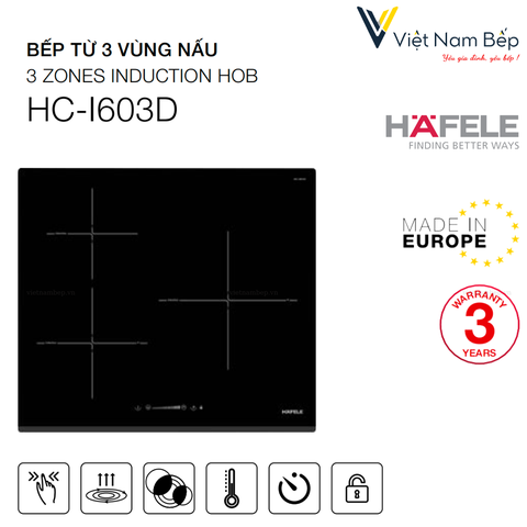 Bếp từ 3 vùng nấu HC-I603D - Hàng chính hãng HAFELE