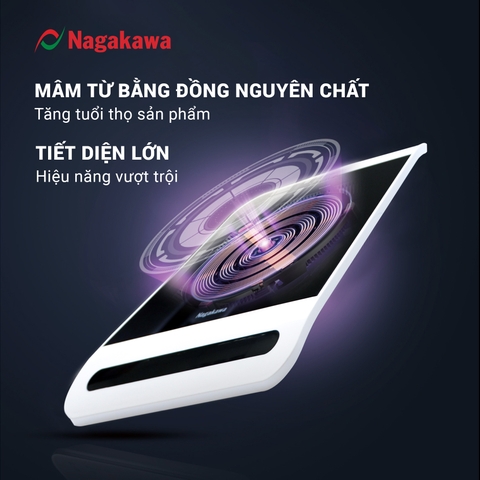 Bếp từ Nagakawa NAG0712 (2200W) điều khiển cảm ứng 2 hướng - Hàng chính hãng