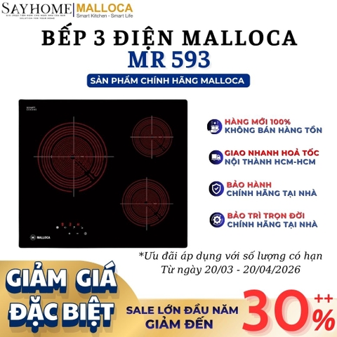 Bếp 03 điện Malloca MR 593 - Hàng chính hãng