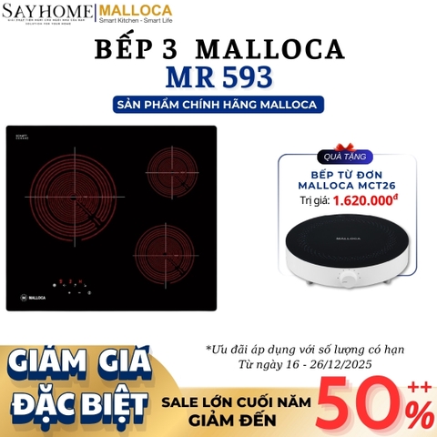 Bếp 03 điện Malloca MR 593 - Hàng chính hãng Malloca