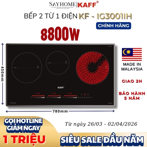 Bếp điện từ KAFF KF-IG3001IH 3 vùng nấu - Bảo hành chính hãng 5 năm