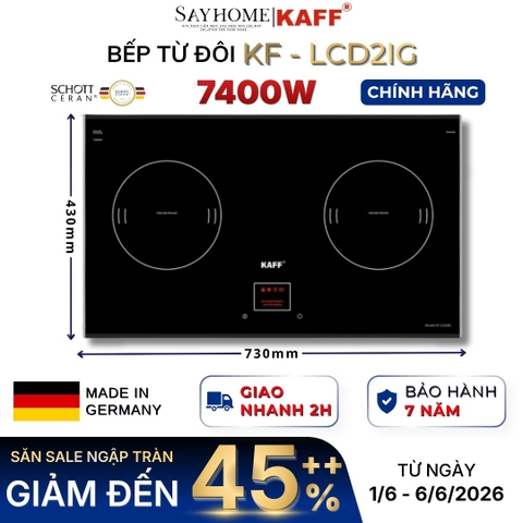 Bếp từ đôi KAFF KF-LCD2IG cao cấp - Bảo hành chính hãng 7 năm