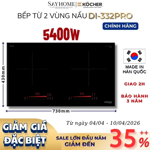 Bếp từ đôi Kocher DI-332 PRO - BH 3 năm