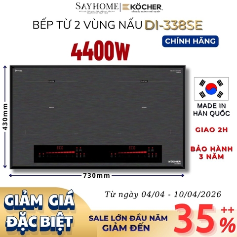 Bếp từ đôi Kocher DI-338SE -  Bảo hành 3 năm