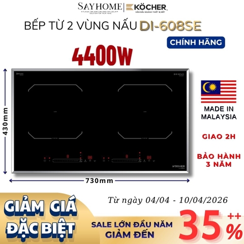Bếp từ đôi Kocher DI-608SE - BH 3 năm