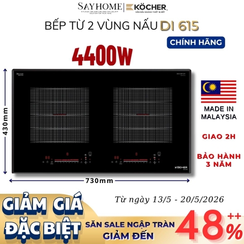 Bếp từ đôi Kocher DI 615 -  Bảo hành 3 năm