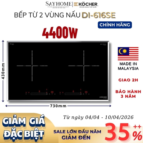 Bếp từ đôi Kocher DI-616SE - BH 3 năm