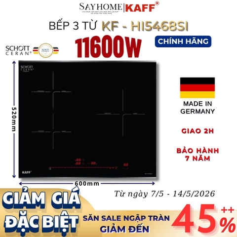 Bếp điện từ KAFF KF-HI5468SI 3 vùng nấu - Bảo hành chính hãng 7 năm