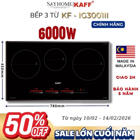 Bếp từ KAFF KF-IG3001II 3 vùng nấu - Bảo hành chính hãng 5 năm