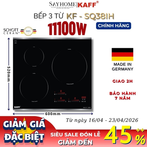 Bếp từ KAFF KF-SQ38IH 3 vùng nấu - Bảo hành chính hãng 7 năm