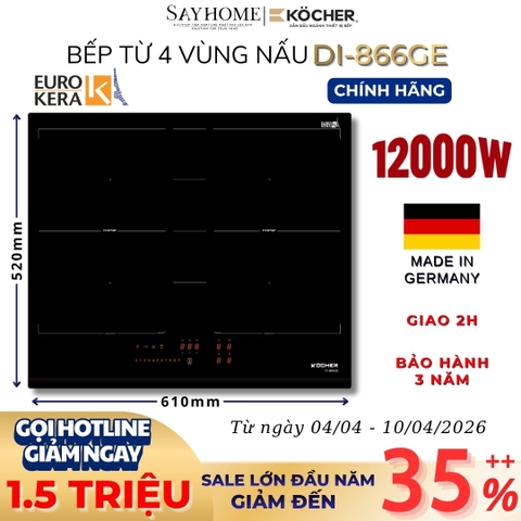 Bếp từ đa điểm Kocher DI 866GE -  Bảo hành 3 năm