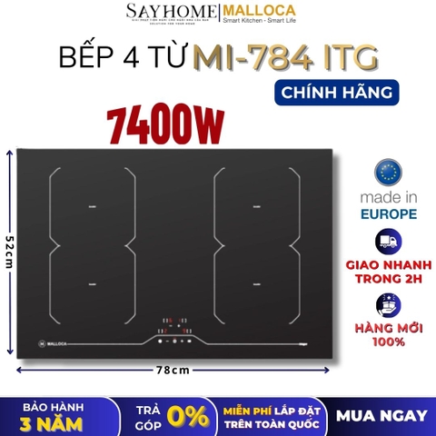 Bếp đa từ MALLOCA MI-784 ITG 4 vùng nấu - Hàng chính hãng