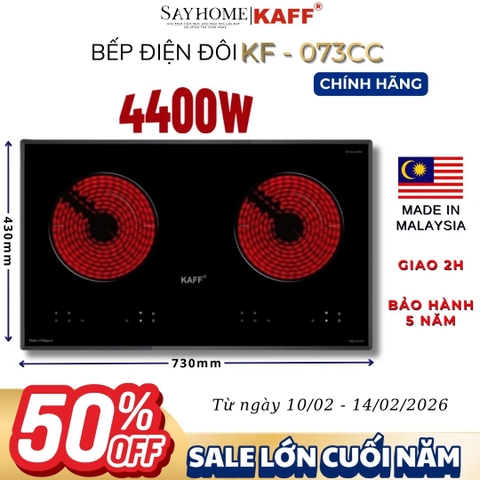 Bếp hồng ngoại đôi KAFF KF-073CC - Bảo hành chính hãng 5 năm