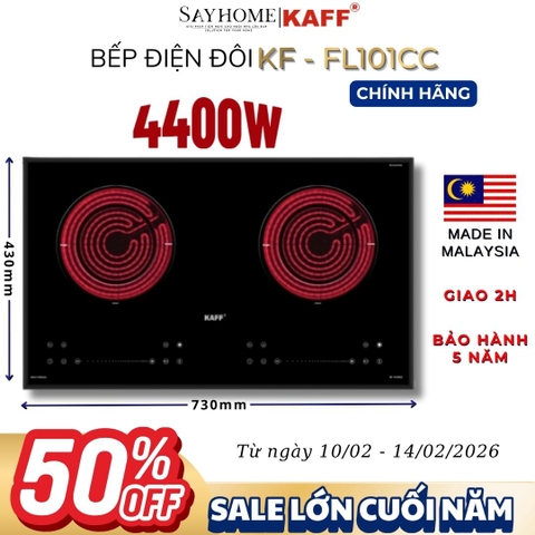 Bếp hồng ngoại đôi KAFF KF-FL101CC - Bảo hành chính hãng 5 năm