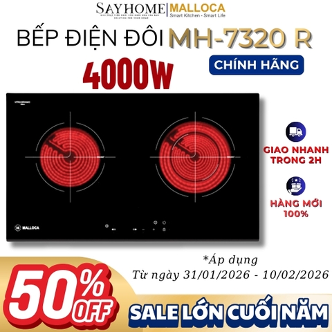 Bếp điện đôi MALLOCA MH-7320 R - Hàng chính hãng