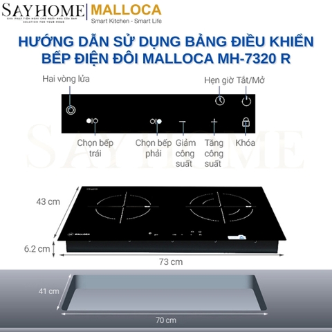 Bếp điện đôi MALLOCA MH-7320 R - Hàng chính hãng