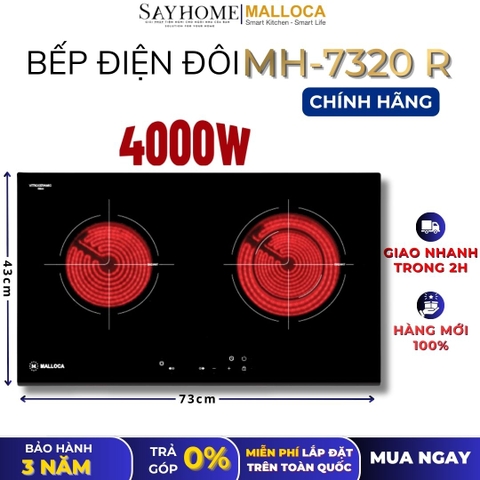 Bếp điện đôi MALLOCA MH-7320 R - Hàng chính hãng