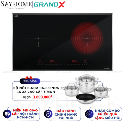 Bếp điện từ đôi GRANDX GX E677SE Series 6 - Bảo hành chính hãng 3 năm