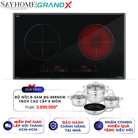 Bếp điện từ đôi GRANDX GX E795Lux Series 7 - Bảo hành chính hãng 4 năm