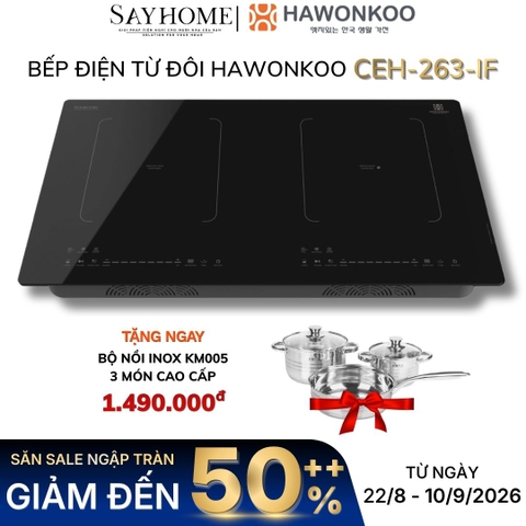 Bếp điện từ đôi HAWONKOO CEH-263-IF - Bảo hành chính hãng 3 năm