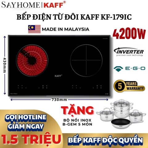Bếp điện từ đôi KAFF KF-179IC - Bảo hành chính hãng 5 năm