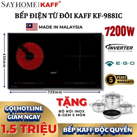 Bếp từ kết hợp hồng ngoại KAFF KF-988IC - Bảo hành chính hãng 5 năm tại nhà