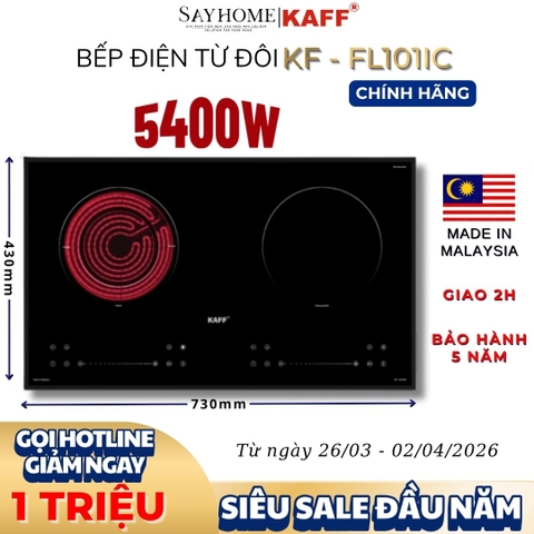 Bếp điện từ đôi KAFF KF-FL101IC - Bảo hành chính hãng 5 năm