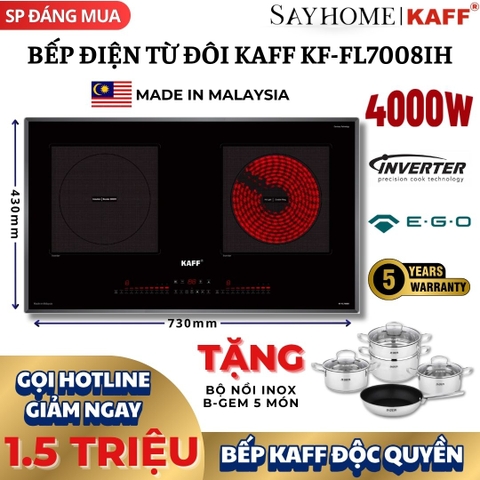 Bếp điện từ đôi KAFF KF-FL7008IH - Bảo hành chính hãng tại nhà 5 năm