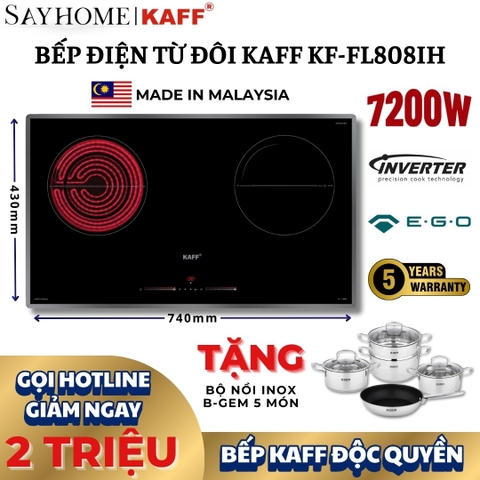 Bếp từ kết hợp hồng ngoại KAFF KF-FL808IH - Bảo hành chính hãng 5 năm tại nhà