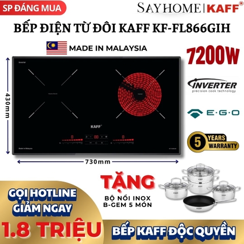 Bếp điện từ đôi KAFF KF-FL866GIH - Bảo hành chính hãng tại nhà 5 năm
