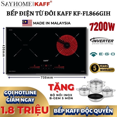 Bếp điện từ đôi KAFF KF-FL866GIH - Bảo hành chính hãng tại nhà 5 năm