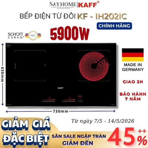 Bếp điện từ đôi KAFF KF-IH202IC - Bảo hành chính hãng 7 năm