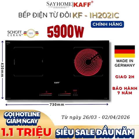 Bếp điện từ đôi KAFF KF-IH202IC - Bảo hành chính hãng 7 năm