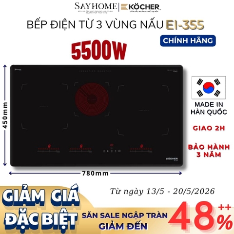 Bếp điện từ đa vùng nấu Kocher EI-355 -  Bảo hành 3 năm