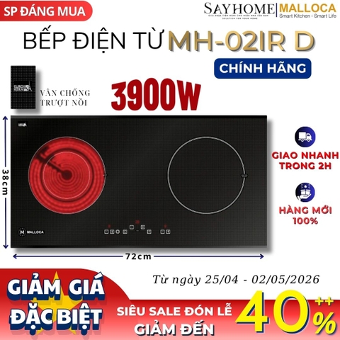 Bếp điện từ đôi Malloca MH-02IR D - Hàng chính hãng