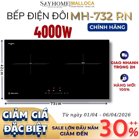 Bếp điện đôi Malloca MH-732 RN - Hàng chính hãng