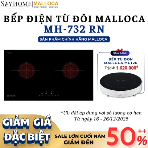 Bếp điện đôi Malloca MH-732 RN - Hàng chính hãng Malloca