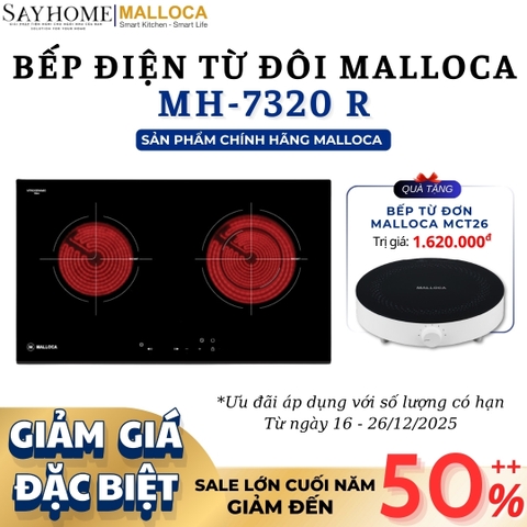 Bếp điện đôi MALLOCA MH-7320 R - Hàng chính hãng